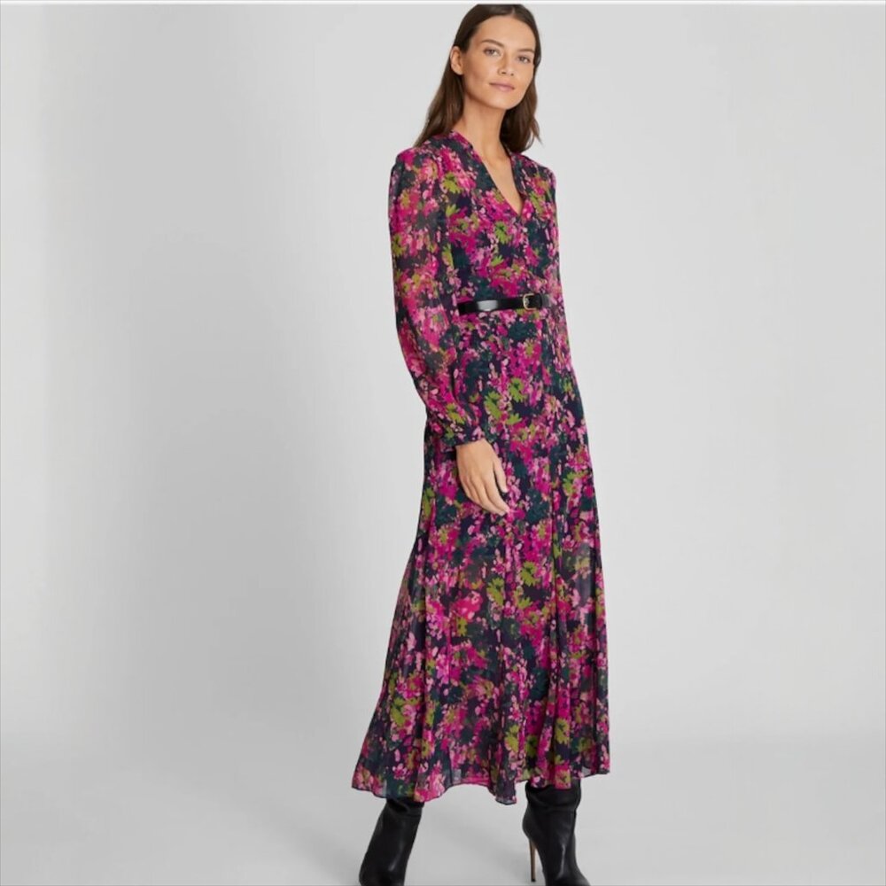 Club Monaco Floral Maxi Dress - Pink and Green